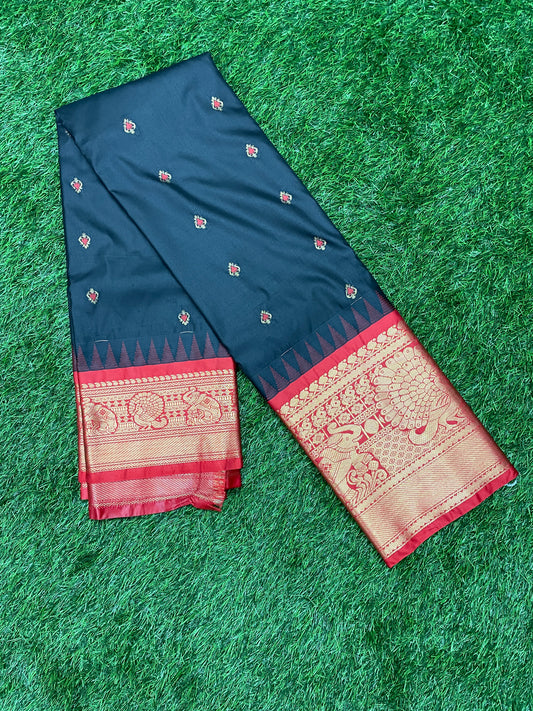 Semi Gadwal Saree with Rich Zari Border