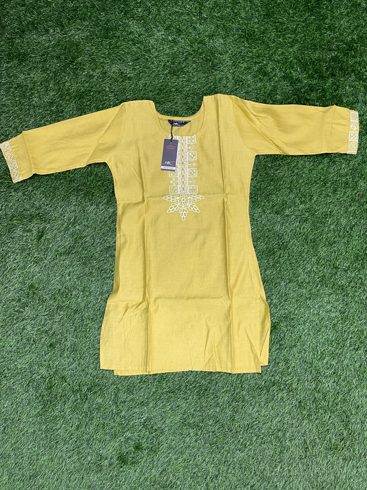 Embroidered Silk Short Tops – M Size (3 Colours Available)