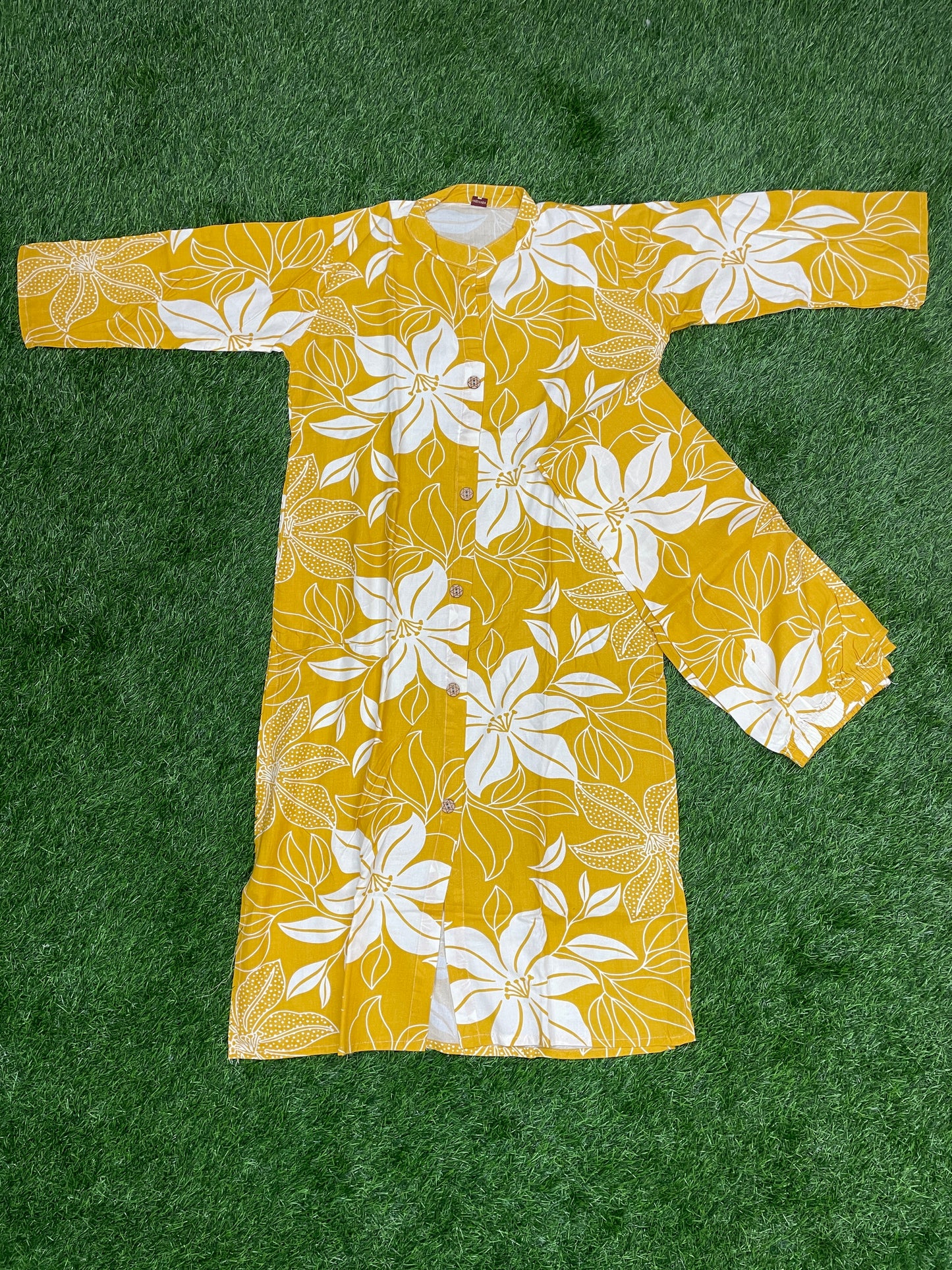Yellow Floral Pure Rayon Coord Set