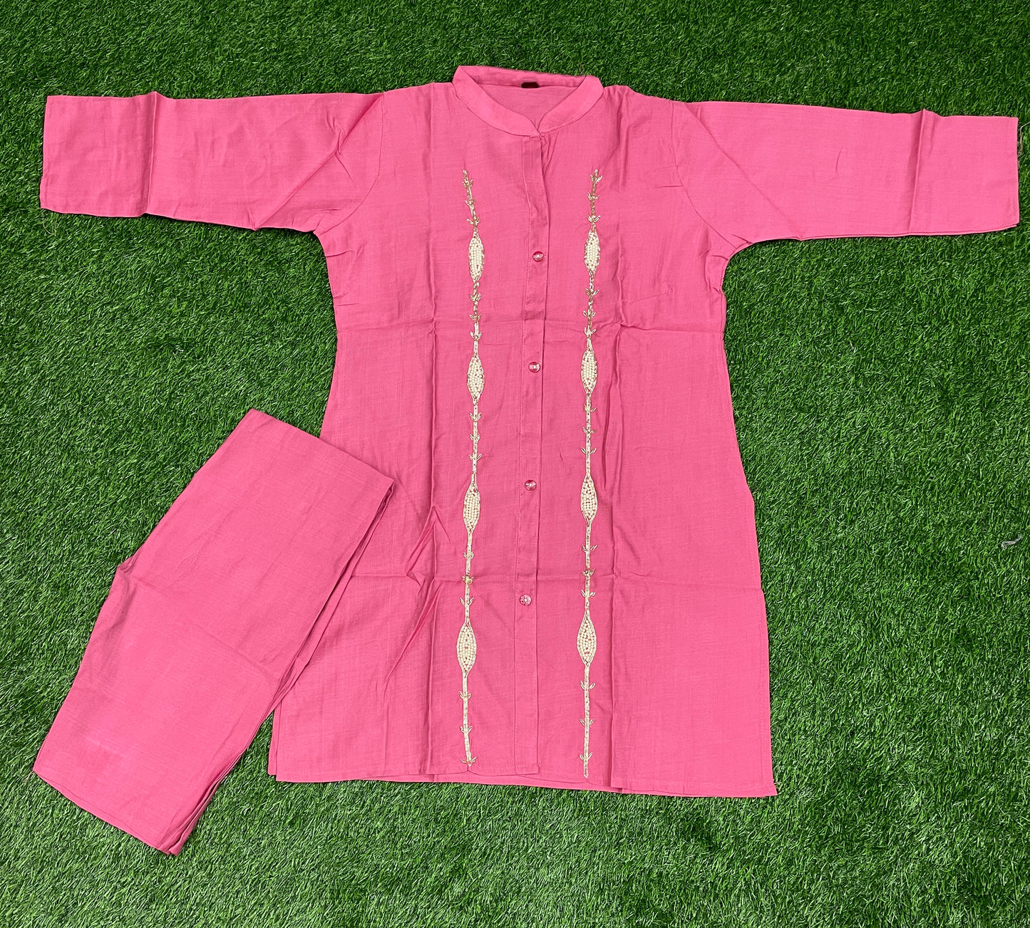 Party Wear Cord Set – Pink Embroidered