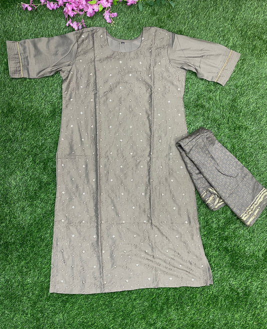 Chandari Silk Kurti with Dupatta