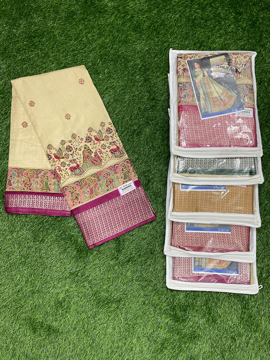 Traditional Kalamkari Inspired Saree with Blouse – Multiple Colors