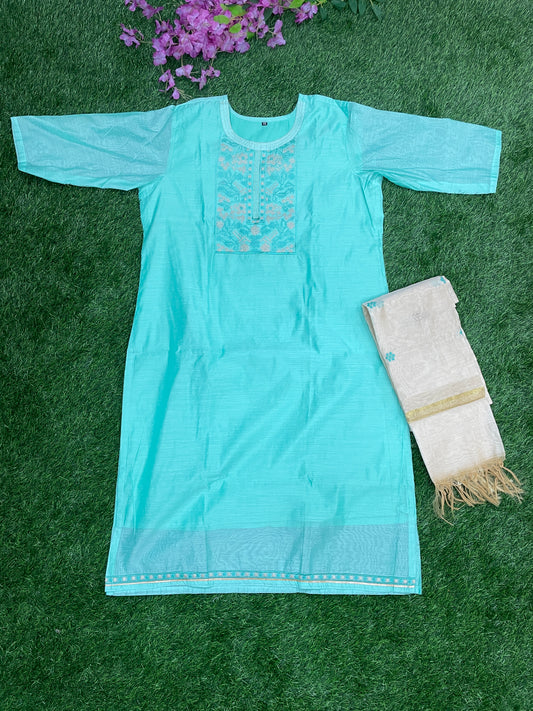Silk Kurti with Dupatta