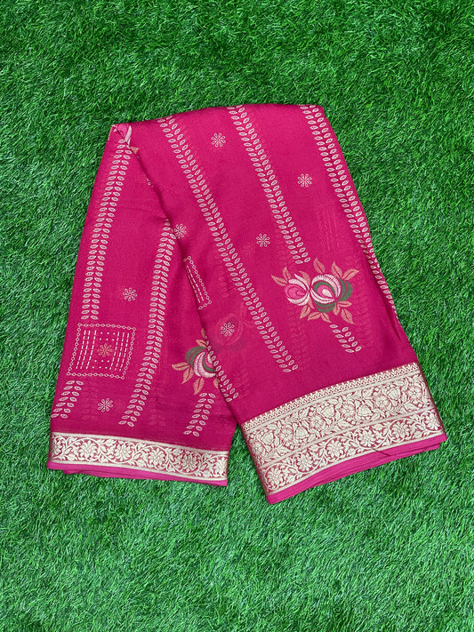 Elegant Woven Zari Saree with Blouse – Multiple Colors
