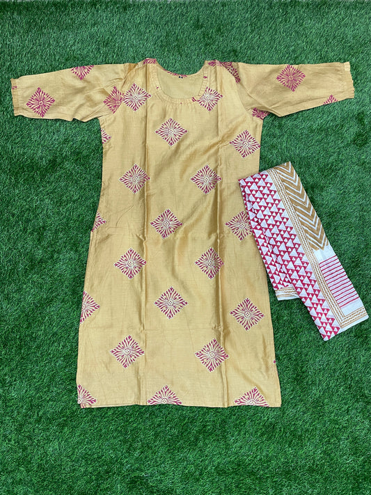 Chandari Silk Kurti with Dupatta