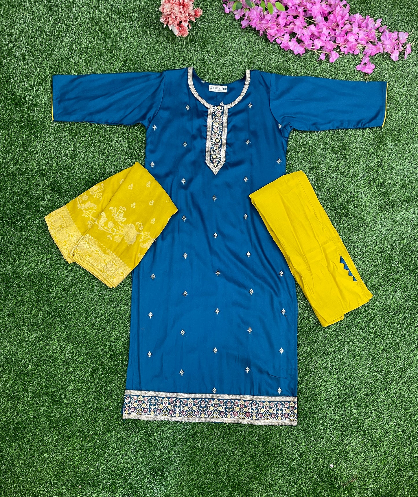 Premium Soft Silk Kurti Set with Banarasi Dupatta
