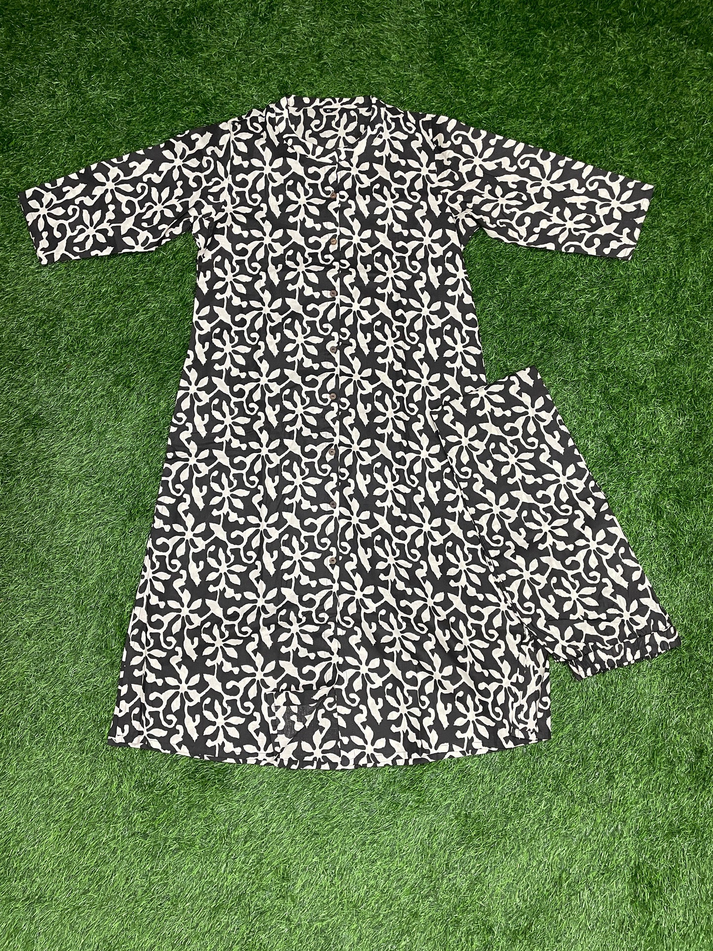 Black & White Printed Cotton 2-Piece Set