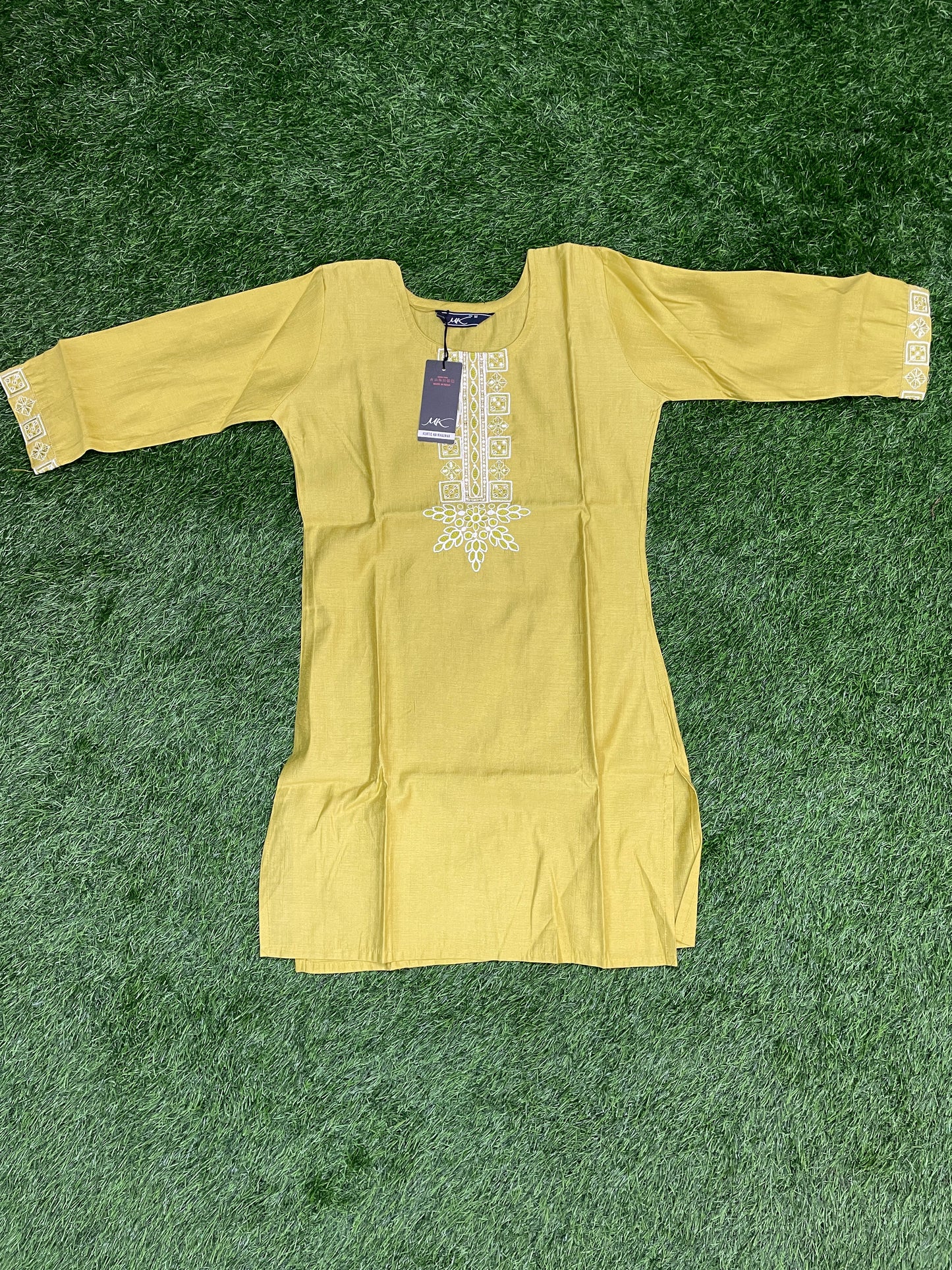 Embroidered Silk Short Tops – M Size (3 Colours Available)