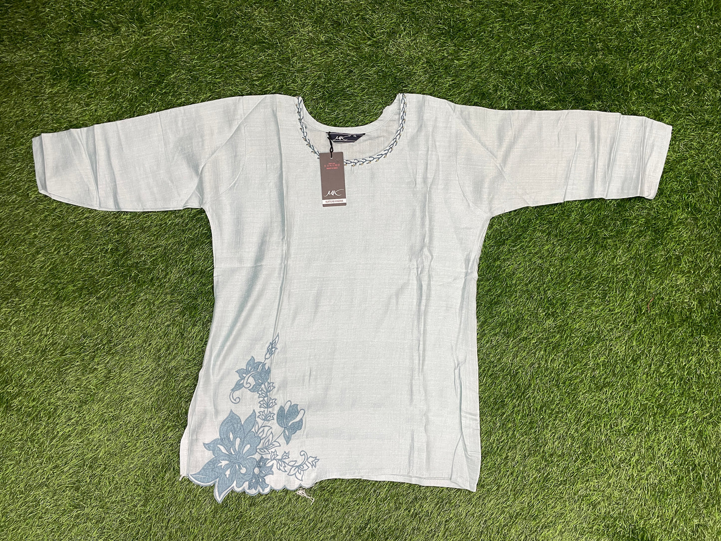 Elegant Floral Embroidered Short Tops