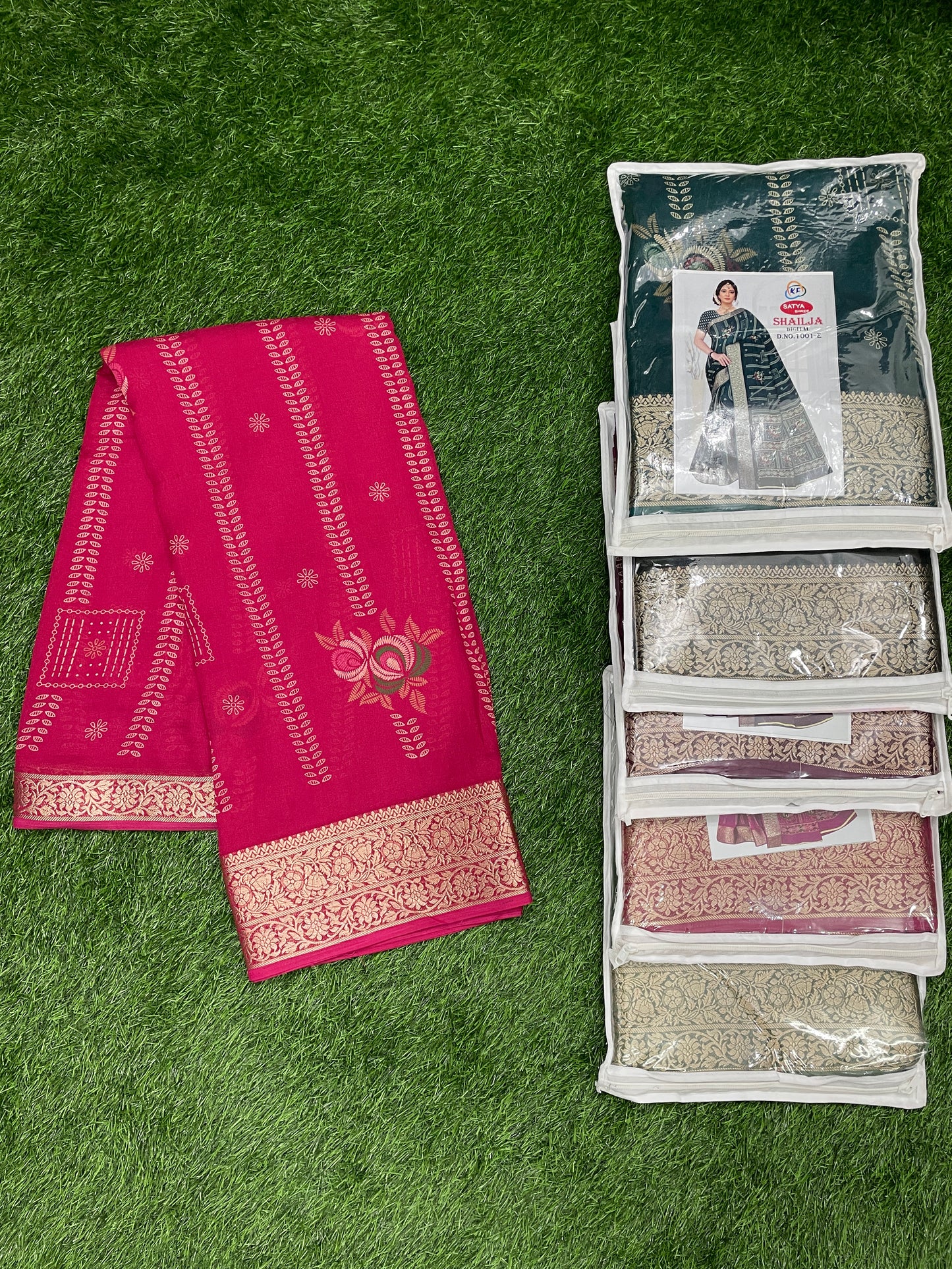 Elegant Woven Zari Saree with Blouse – Multiple Colors