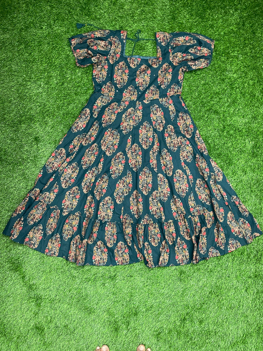 Pure Mul Mul Cotton Printed Frock