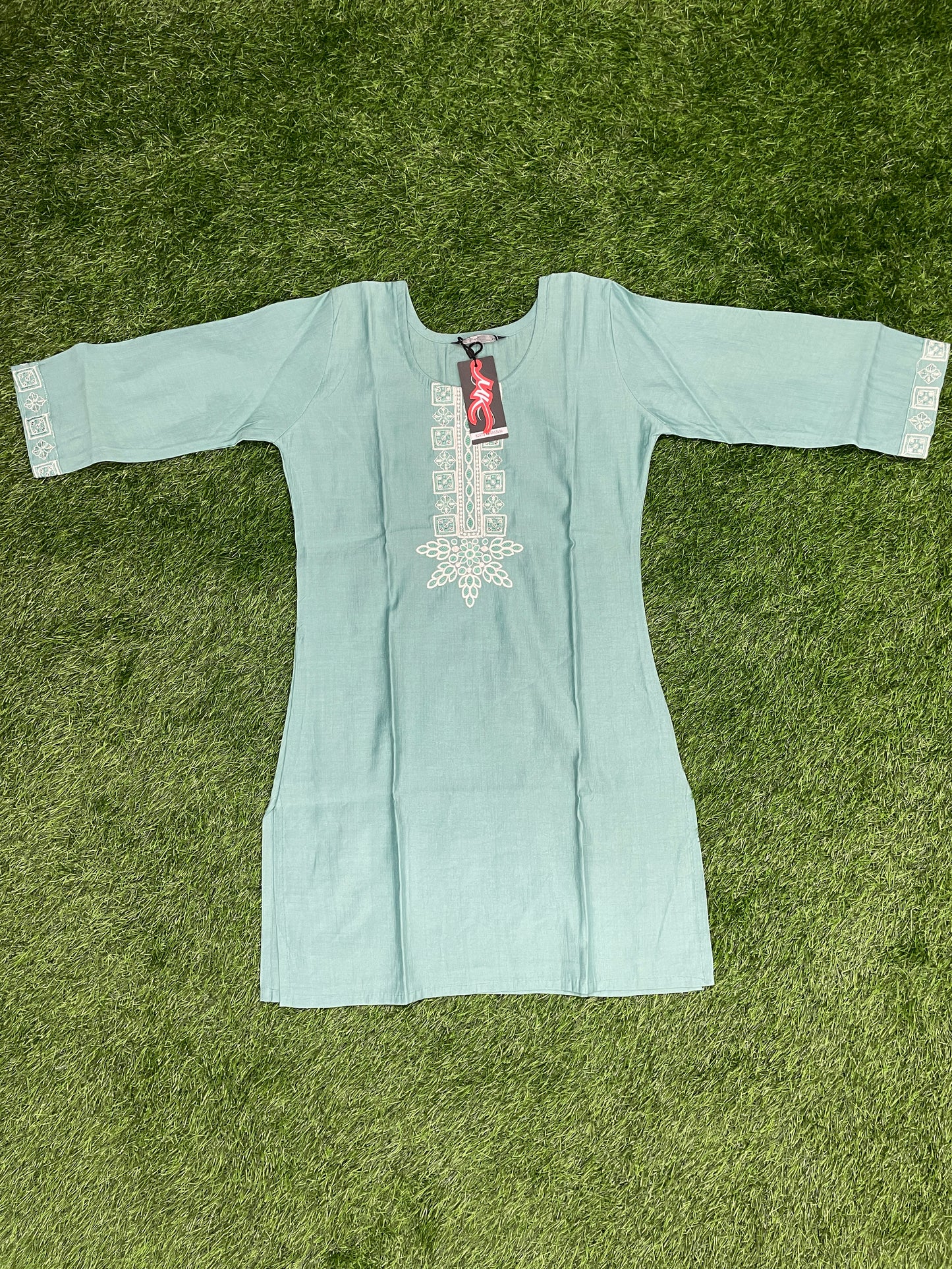 Embroidered Silk Short Tops – M Size (3 Colours Available)