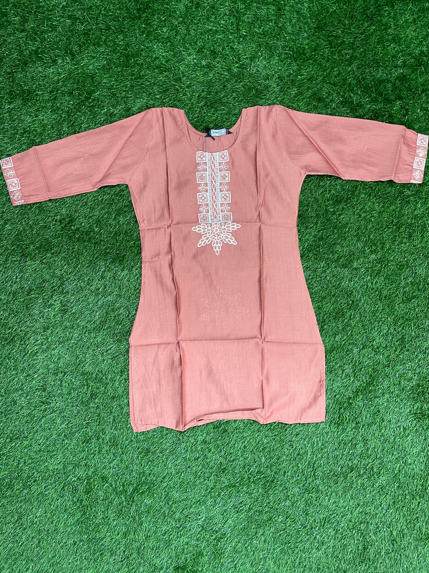 Embroidered Silk Short Tops – M Size (3 Colours Available)